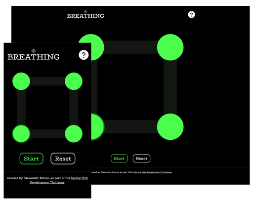 Breathing App Demo screenshot, mobile and desktop views